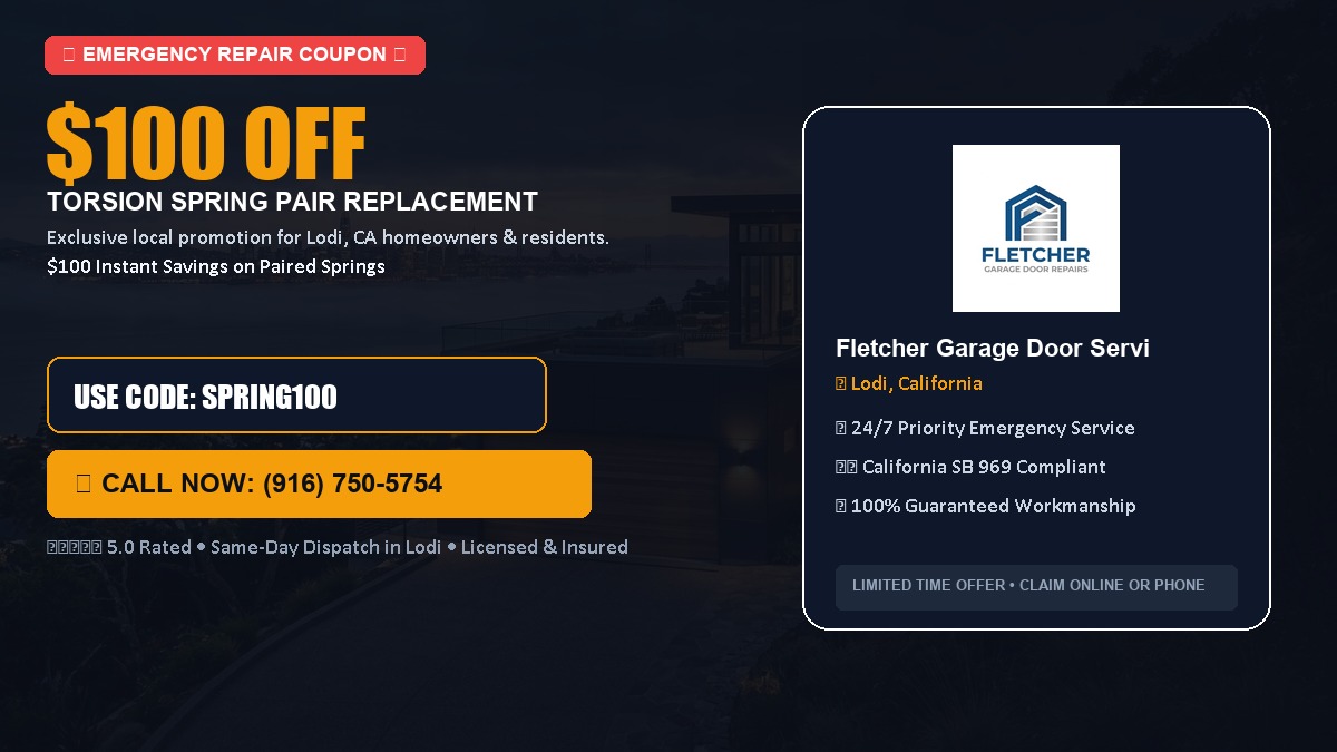 $100 OFF Heavy-Duty Torsion Spring Pair Replacement in Lodi, CA